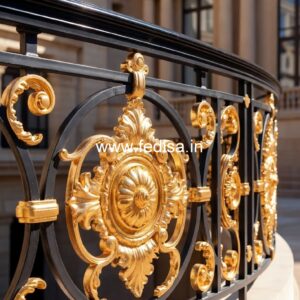 High-end Brass Staircase Railing Design Stainless Steel Modern Stairs Railing Designs In Steel