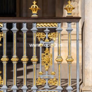 Decorative Brass Railing Design With Floral Patterns Stair Design Glass