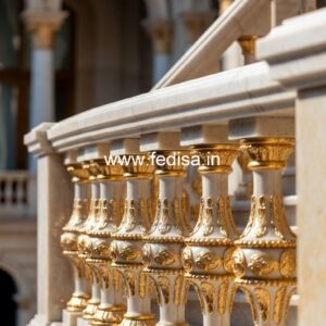 Heavy Duty Brass Railing Design For Durability Enclosed Staircase Design
