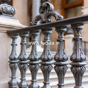 High Quality Brass Balcony Railing For Home Exterior Wooden Pillar Design For Stairs
