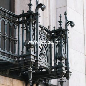 Stylish Brass Staircase Railing With Decorative Elements Cantilever Staircase Structural Design