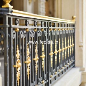 Custom Brass Railing Design For Modern Architecture Round Stairs Inside House