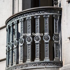 Brass Balcony Railing With Elegant Design Staircase Inside The House
