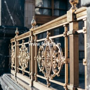 Artistic Brass Railing Design With Luxury Look Iron Pipe Stair Railing Design