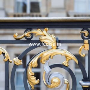 Luxury Brass Balcony Railing For Elegant Homes Single Stair House Design