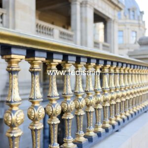 Premium Brass Balcony Railing With Artistic Work Low Cost Stair Design For Indian Houses