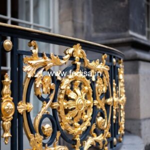 Stylish Brass Balcony Railing With Modern Design Ss Steel Staircase Design