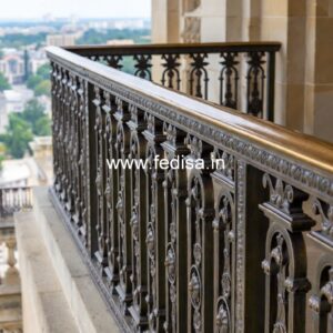 Decorative Brass Handrail With Artistic Detailing Stairs Grill Color
