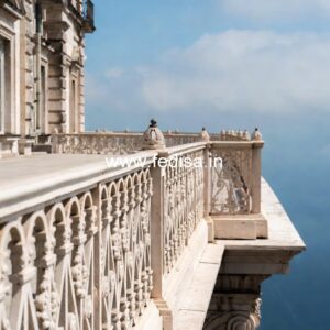 Decorative Brass Balcony Railing With Premium Style Double Height Staircase Design