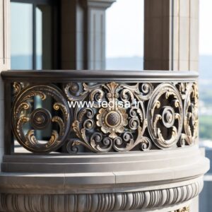 Designer Brass Stair Railing With Artistic Work Stairs Design For Small Spaces Outdoor