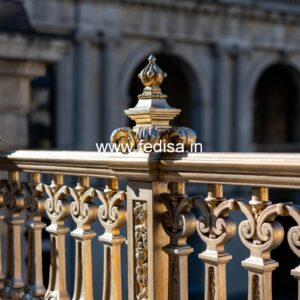 Designer Brass Staircase Handrail For Homes White Modern Staircase