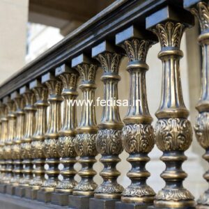 Designer Brass Railing Design With Artistic Finish Space Saving Staircases For Small Homes