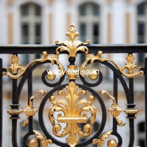 Stylish Brass Balcony Railing With Designer Look Stairs Design With Granite