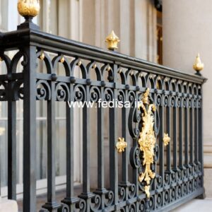 Decorative Brass Balcony Railing With Unique Design Modern Enclosed Staircase