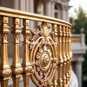 Designer Brass Stair Railing For Luxury Interiors Staircase Landing Window Design