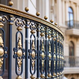 Stylish Brass Staircase Railing With Decorative Finish Stair Guard Design