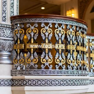 Decorative Brass Balcony Railing For Elegant Homes Tread Riser Staircase Design