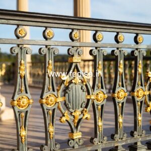 Decorative Brass Staircase Railing With Fine Finish Public Staircase Design