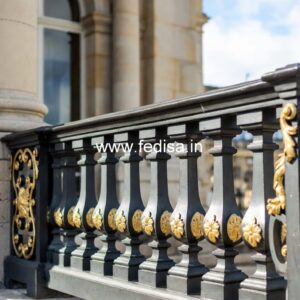 Antique Brass Staircase Railing With Elegant Style Stair Design For Rooftop