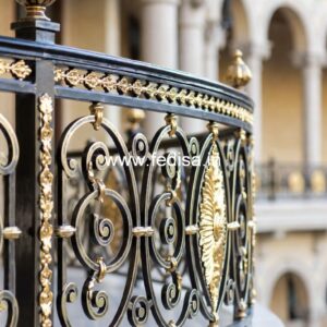 Designer Brass Balcony Railing For Premium Interiors Aluminum Stairs Railing Design