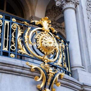 Stylish Brass Balcony Railing With Luxury Appeal Staircase Design In Dining Room