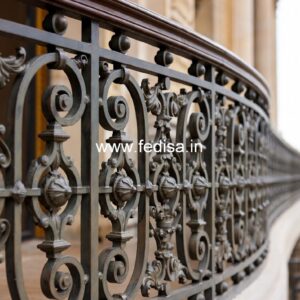 Traditional Brass Railing Design With Carving Work Dual Staircase House Plans