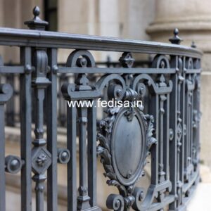 Decorative Brass Railing Design With Floral Patterns Room Design With Stairs