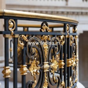 Designer Brass Balcony Railing For Homes Floor Stairs Design