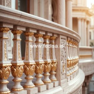 Elegant Brass Balcony Railing With Designer Look Stair Room Exterior Design