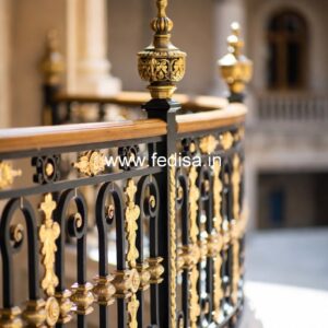 Luxury Brass Stair Railing For Royal Homes Steel And Wood Staircase Design