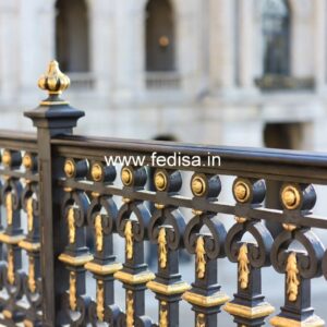 Elegant Brass Balcony Railing Design For Villas 10 Feet Height Staircase Design