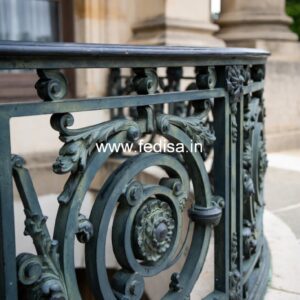 Modern Brass Balcony Railing With Sleek Finish Steel Glass Stairs Design