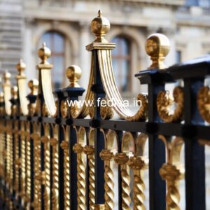 Luxury Brass Railing With Intricate Detailing Sawtooth Staircase Structural Design