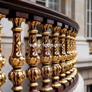 Brass Stair Railing Design For Premium Villas Spiral Staircase Structural Design