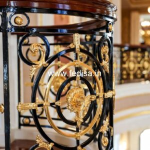 Decorative Brass Stair Railing With Unique Style Staircase Design In Fabrication