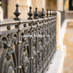 Luxury Brass Balcony Railing For Modern Architecture Row House Staircase Design