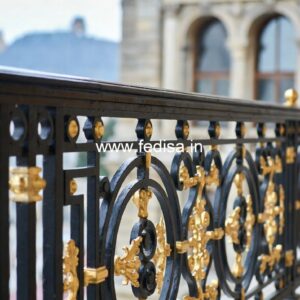 Stylish Brass Staircase Railing For Luxury Villas Arch Stairs Design