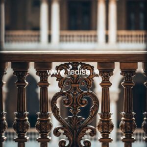 Antique Brass Stair Railing For Classic Homes Staircase Design With Wood And Glass