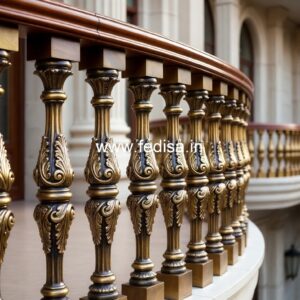 Antique Brass Staircase Railing With Classic Finish Small Bedroom Design With Stairs