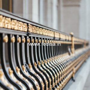 Luxury Brass Balcony Railing For Designer Spaces Half Circle Stairs Design