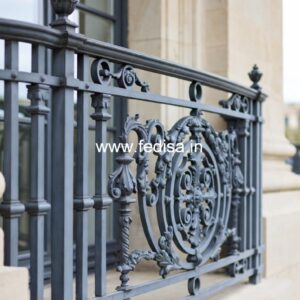 Elegant Brass Balcony Railing With Designer Style Home Stair Wall Design