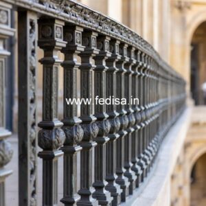 Designer Brass Railing Design For Luxury Villas Two Way Staircase Design