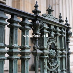 Brass Railing Design With High-end Finish Stair Front Wall Design