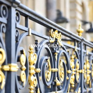 Brass Balcony Railing Design For Premium Decor L Shaped Stairs For Small Spaces