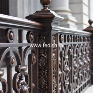Designer Brass Balcony Railing For Premium Interiors Stairs Shape Design