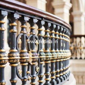 Traditional Brass Railing Design With Carving Work Industrial Design Stairs