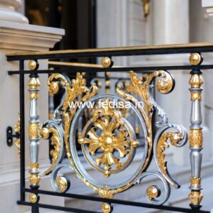 Luxury Brass Balcony Railing Inspiration Half Staircase Design