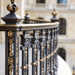 Premium Brass Balcony Railing Collection Stair Footing Design