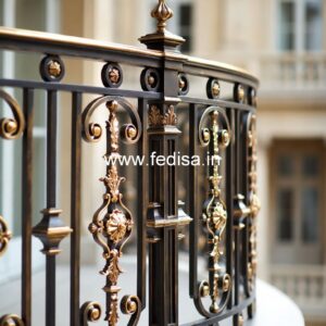 Luxury Brass Railing With Intricate Detailing Modern Iron Grill Design For Stairs