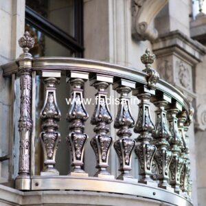 Designer Brass Staircase Railing With Custom Patterns Half Landing Staircase Design